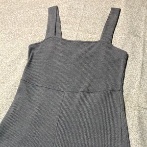 Wide leg ribbed jumpsuit